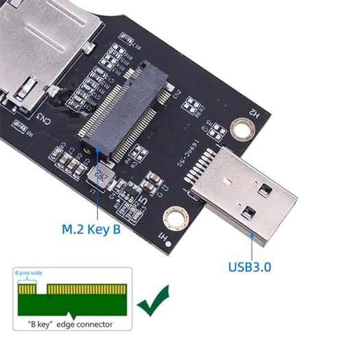 NGFF M.2 Key-B WWAN to USB 3.0 Adapter Riser Card - 3G/4G/5G LTE