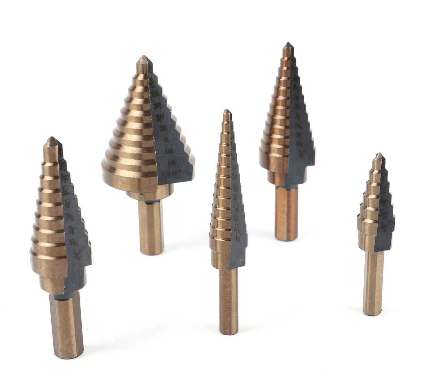 Step Drill Bit Set - Hss Cobalt 5pcs 50 Sizes
