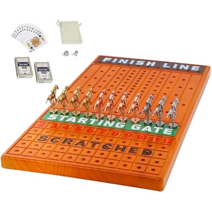 Horse Race Board Game - 11 Horses 4 Dice Solid Wood