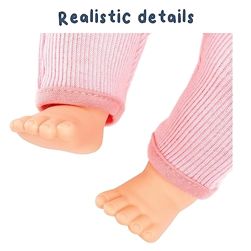 Annabell Baby Doll - 14 inch Soft-Bodied Eyes Open & Close Blue Eyes Pink Outfit Ages 1+