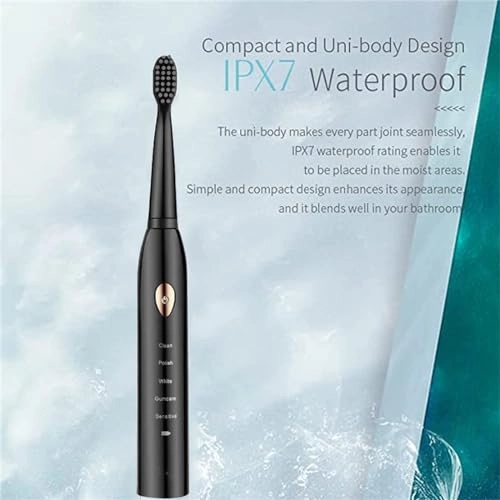 Sonic Electric Toothbrush - 4 Brush Heads 5 Cleaning Modes IPX7