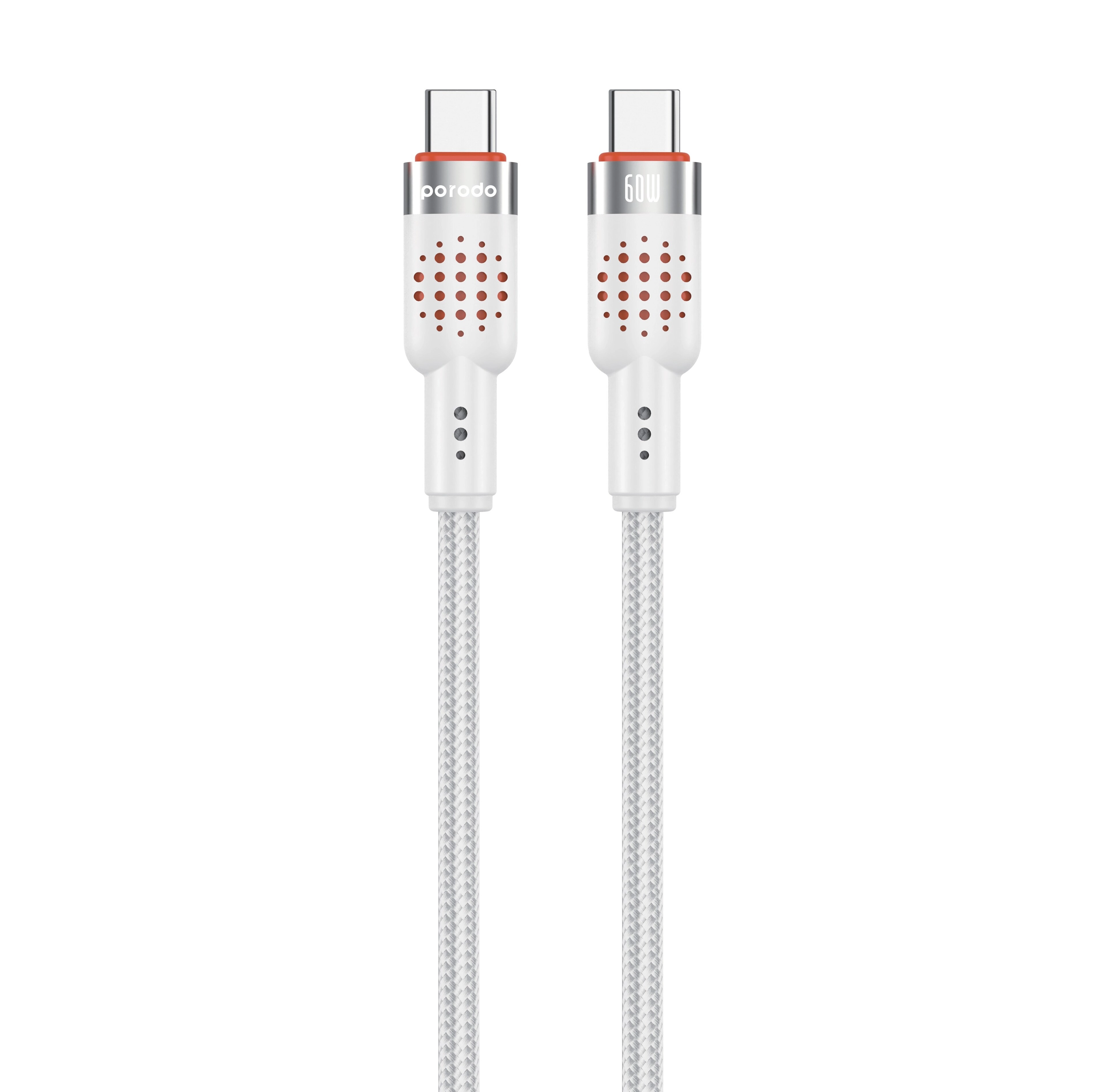Porodo Charge Cable 60W Type-C to Type-C 1.2m Braided