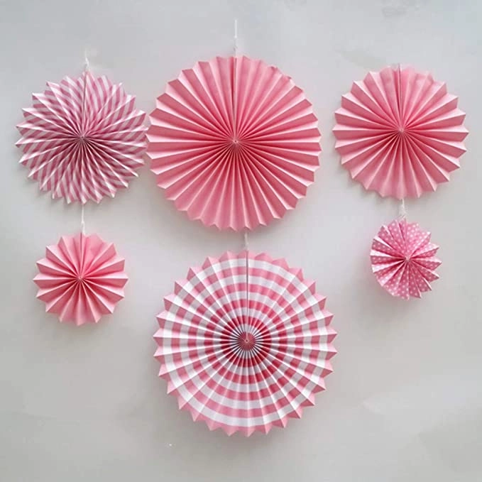 Party Time Trading LLC Party Hanging Paper Fans - 6pcs Birthday