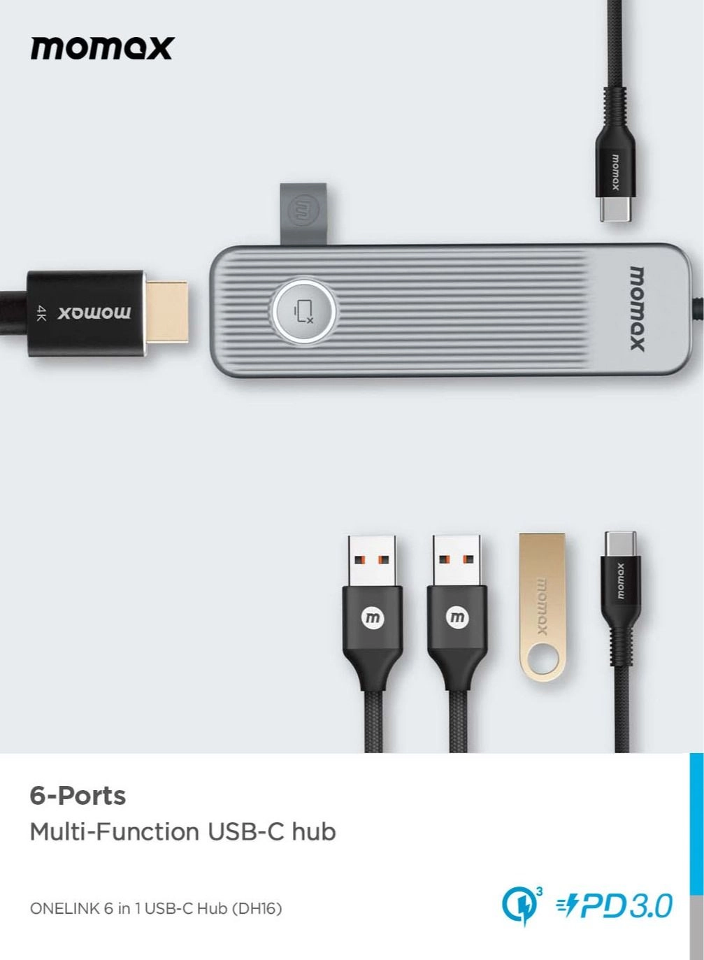 ONELINK 6 in 1 - USB-C 3.2 100W PD 4K60Hz