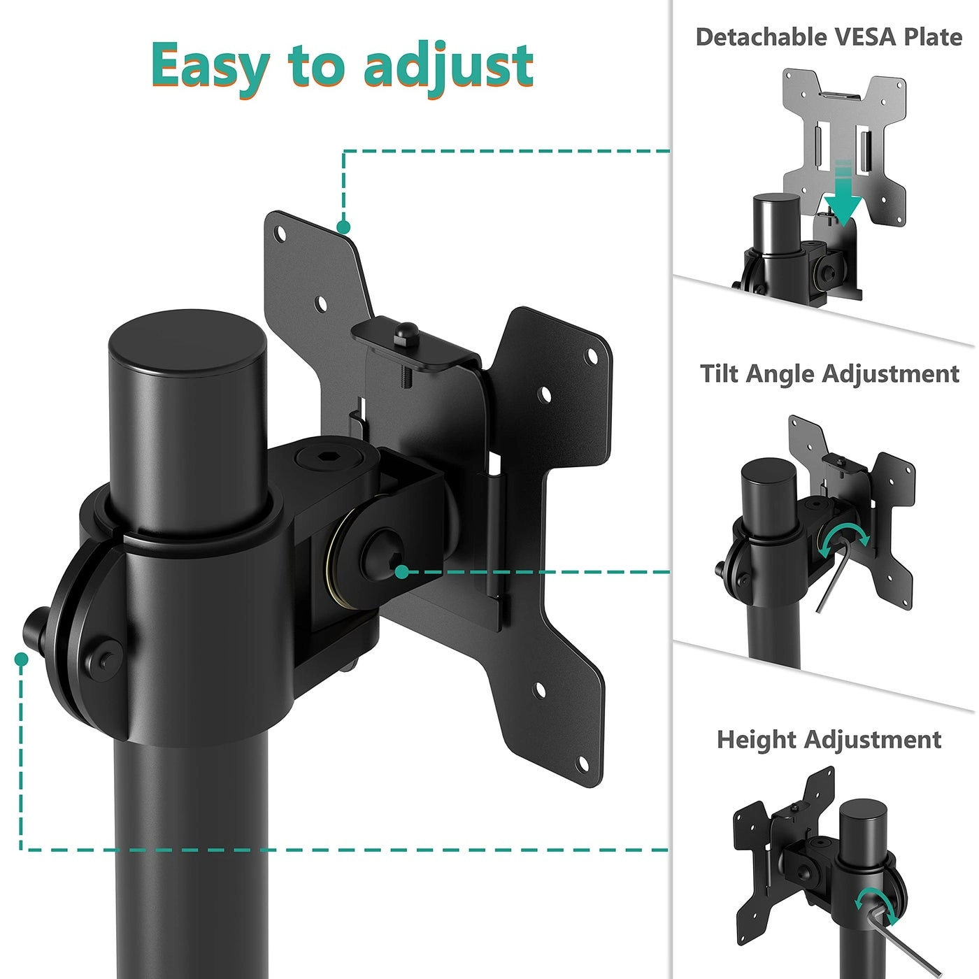 Single Monitor Mount - 17-34 inch 75 and 100mm