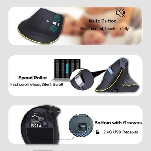 Ergonomic Vertical Mouse - Bluetooth USB