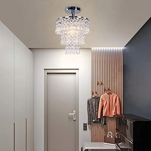 Crystal Chandelier - D7.9 inches x H11.4 inches Chrome