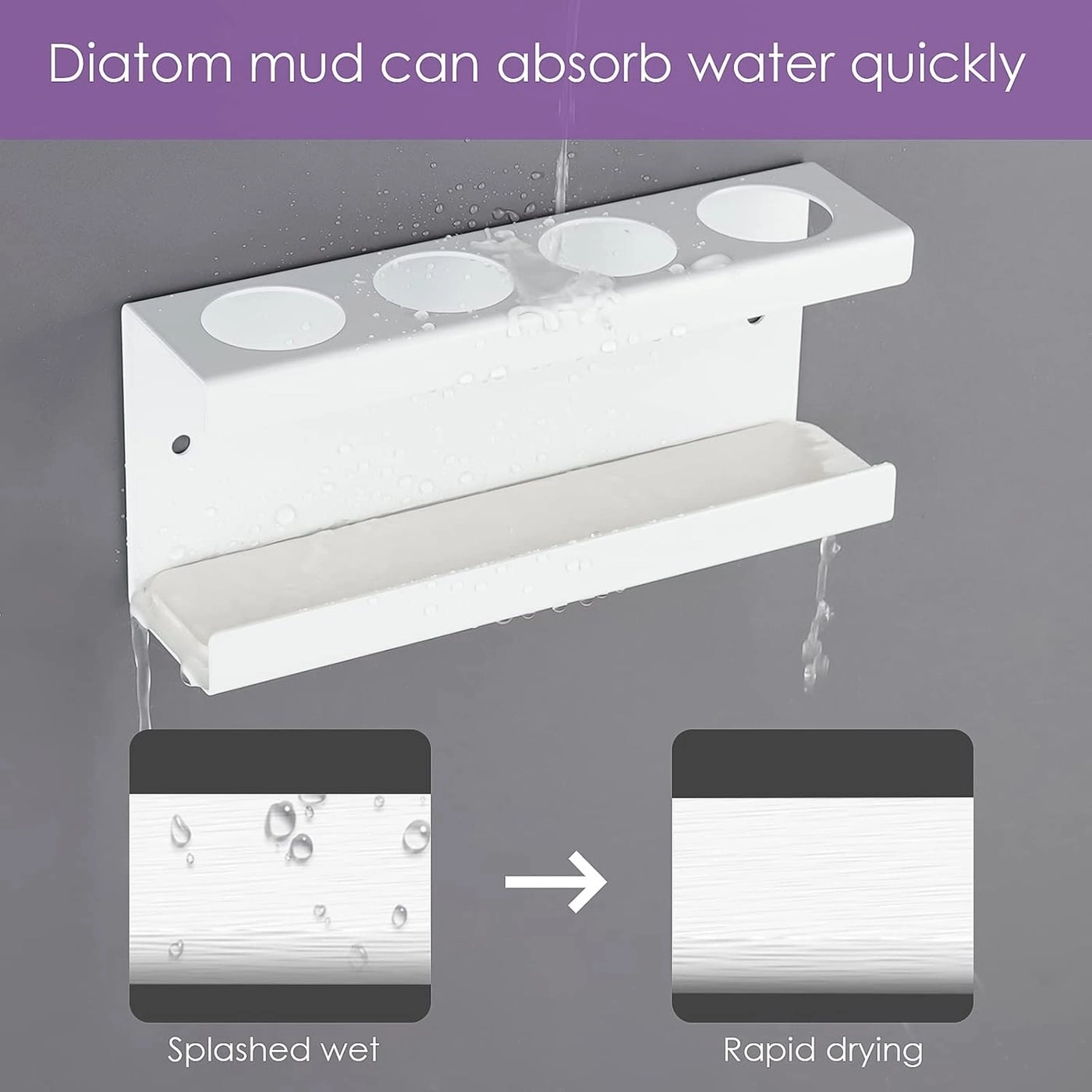 Electric Toothbrush Holder - Wall Mounted 4 Slots