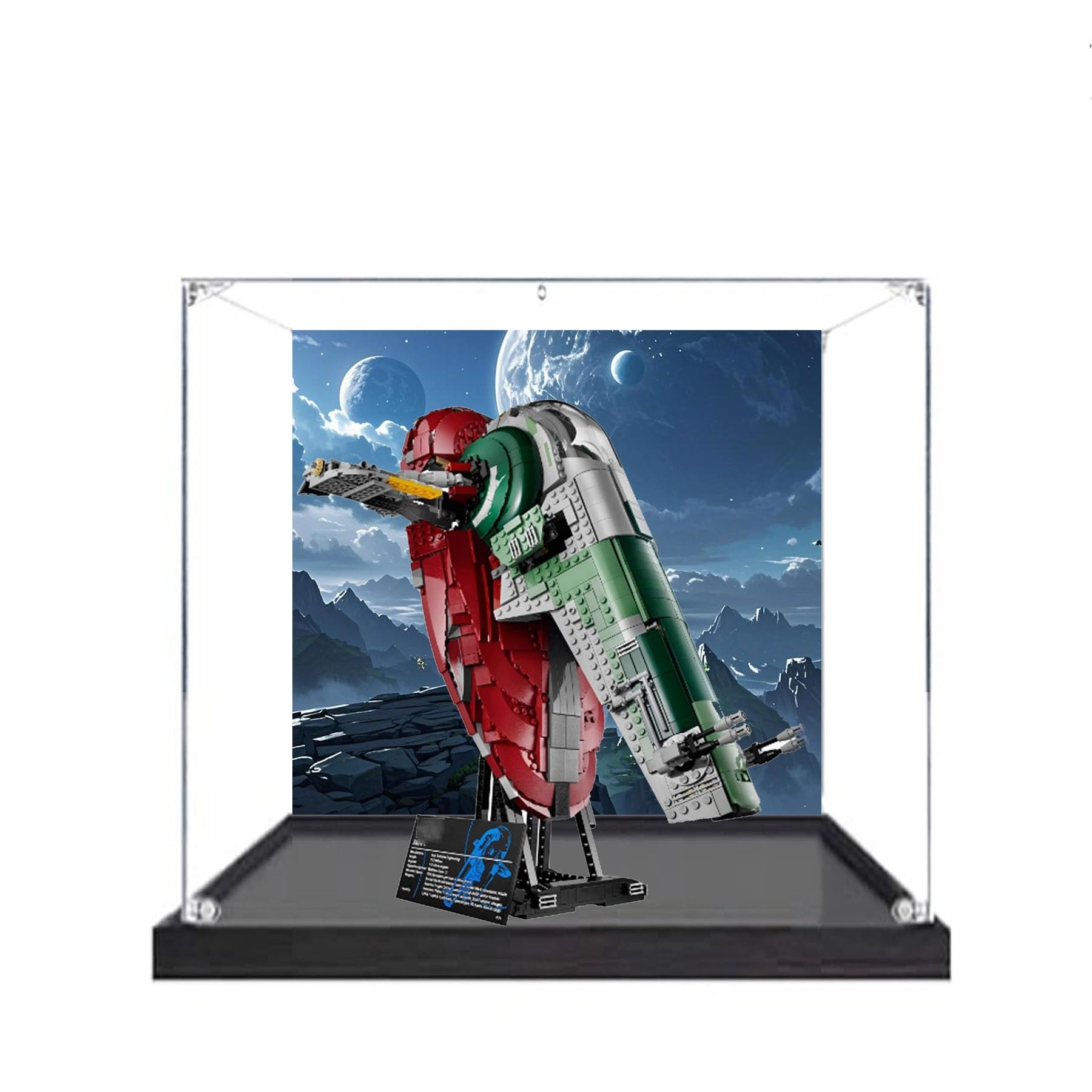 FEIRUBO Acrylic Display Box - Compatible with Lego 75060 Starship 45 x 40 x 50 cm