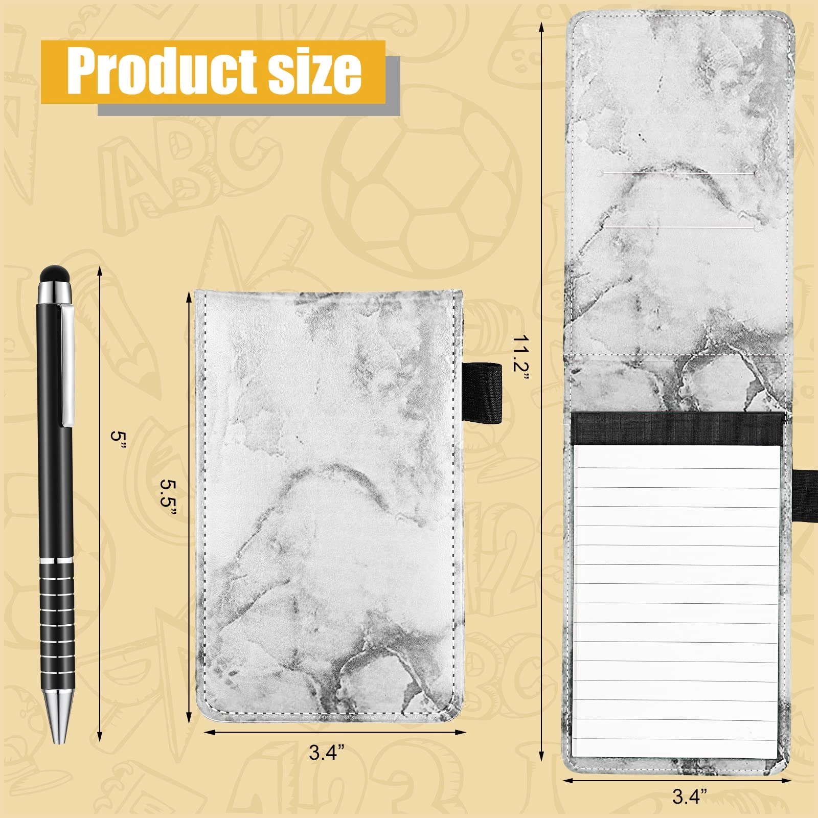 Mini Pocket Notepad Holder - 50 Lined Sheets 10 Pcs