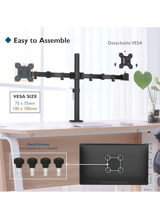 Dual LCD Monitor Desk Mount Stand - 2 27in