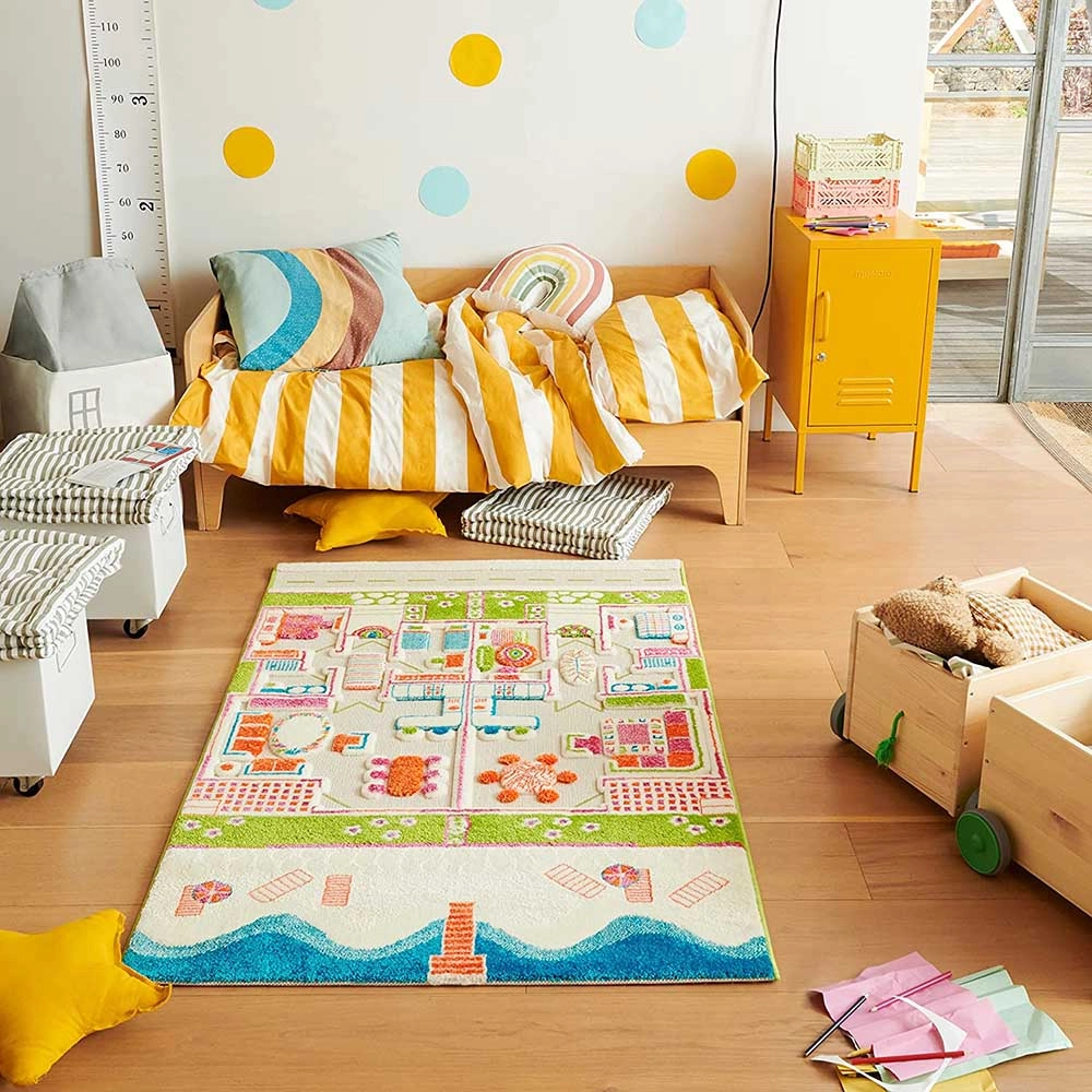 Beach House Design Educational 3D Carpet Playmat - 18 months