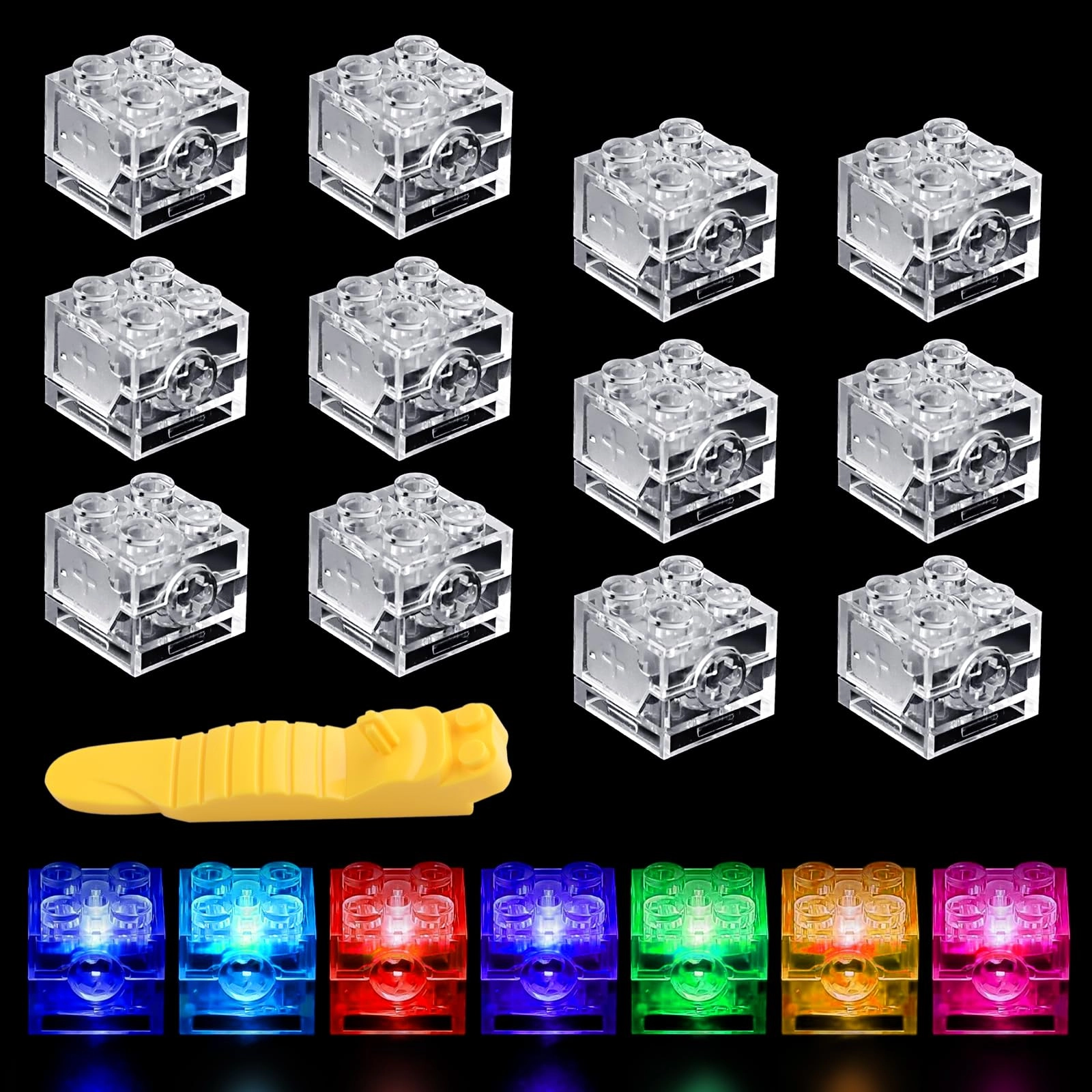 TXErfolg LED Luminous Building Blocks - 12 pcs