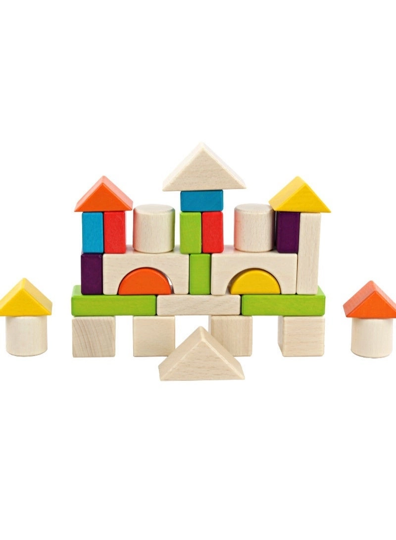 Wooden Building Blocks Set - 30 pcs