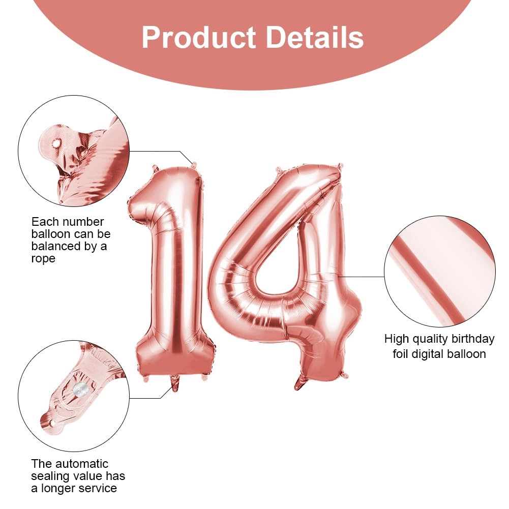 Number 14 Balloon - 2pcs Birthday