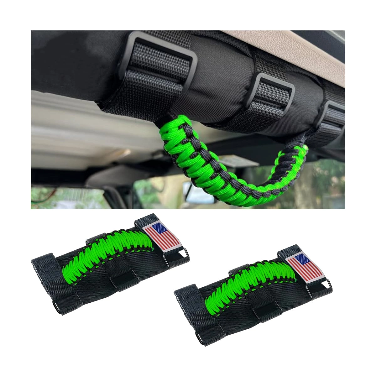 HZEL Roll Bar Grab Handles - 2PCS Green