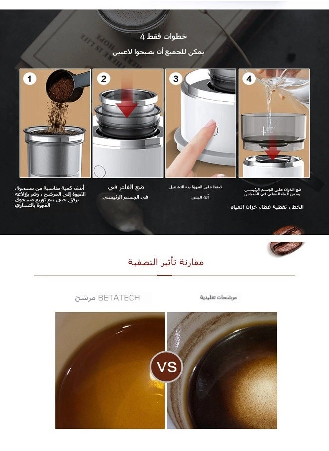 Portable Mini Electric Drip Coffee Maker - Compact & Portable; Electric Drip Brewing; Hand Brewing