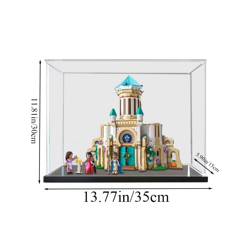 Display Case for Lego Disney Wish 43224 - Black Bottom 13.77x5.90x11.81in.