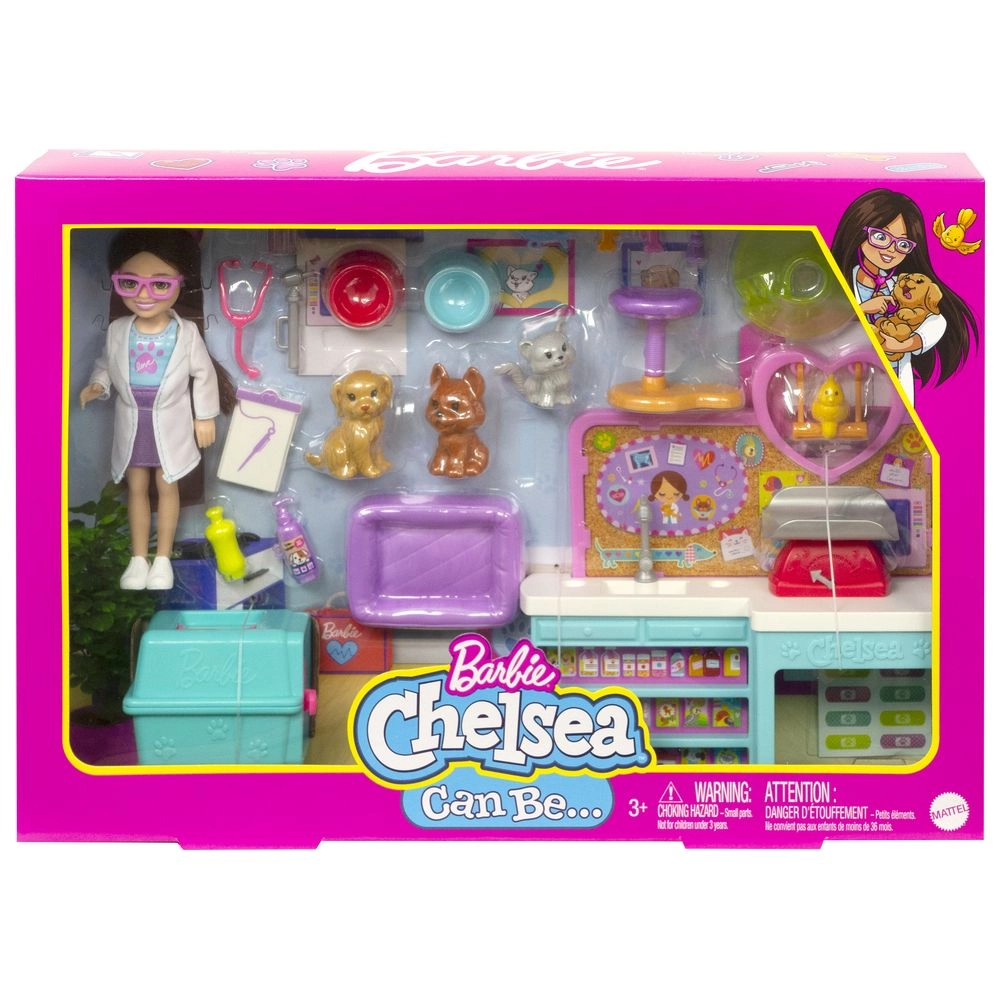 Chelsea Pet Vet Doll Playset - 18 Play Pieces Ages 3+