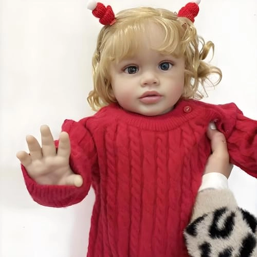 Pippa Reborn Baby Doll - 26 inch Cotton Vinyl Hand-rooted Curly Hair Ages 3+