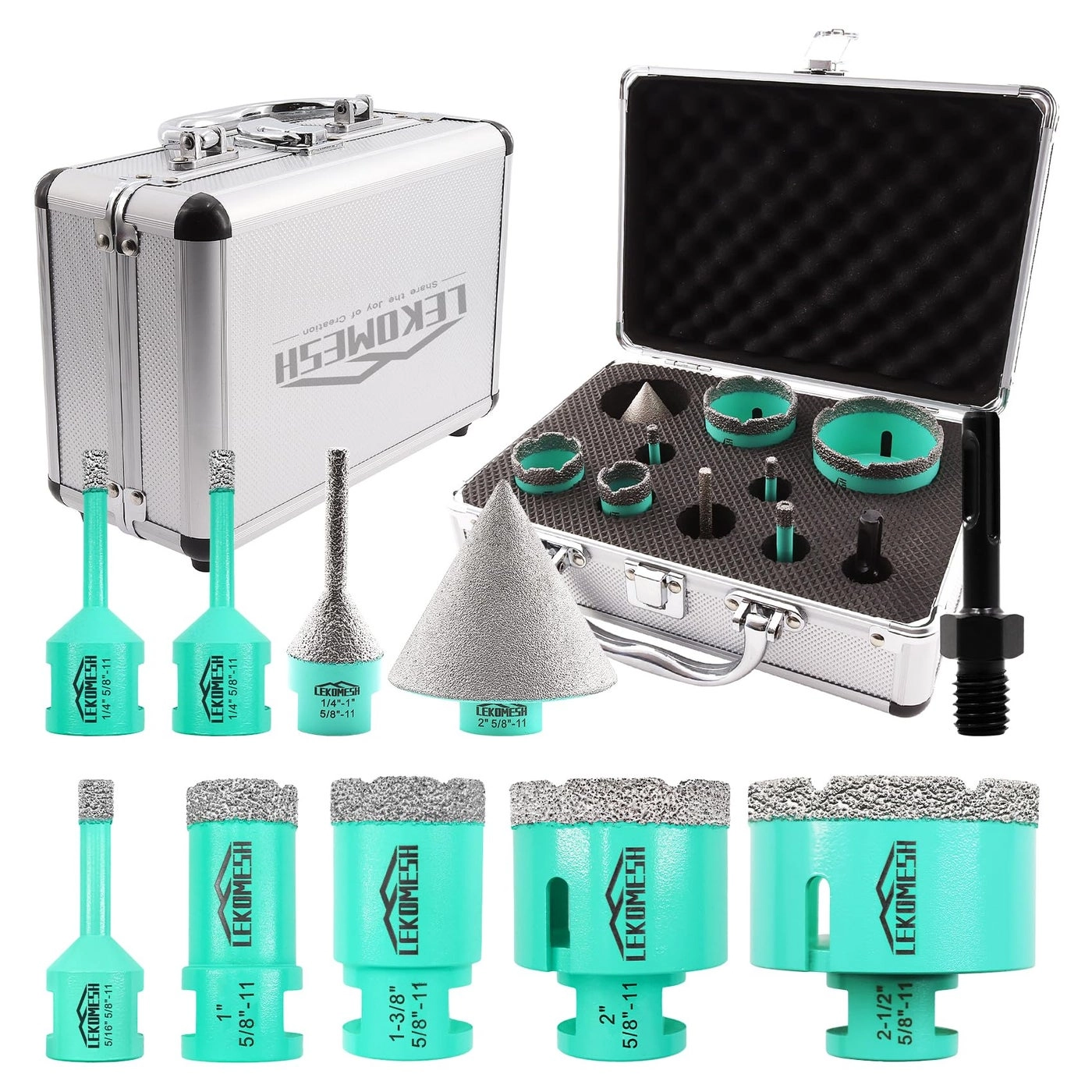 LEKOMESH Diamond Core Drill Bits - diamond and steel 10pcs 146mm