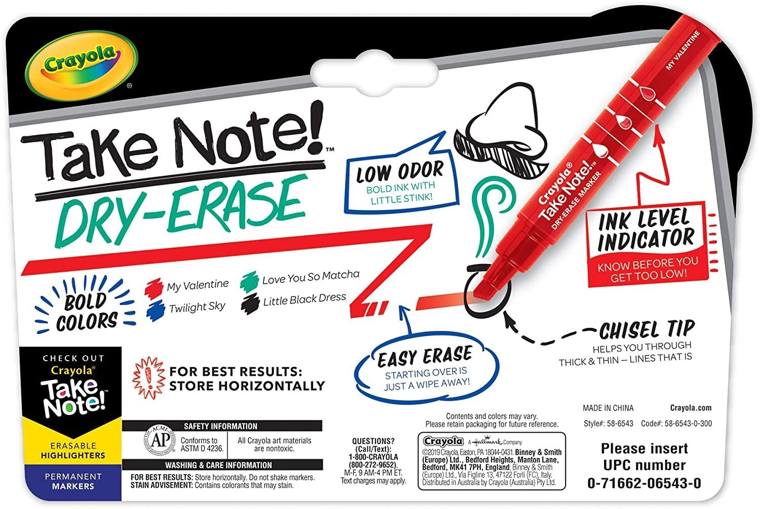 Take Note Dry Erase Markers - Multi Colour Chisel Tip