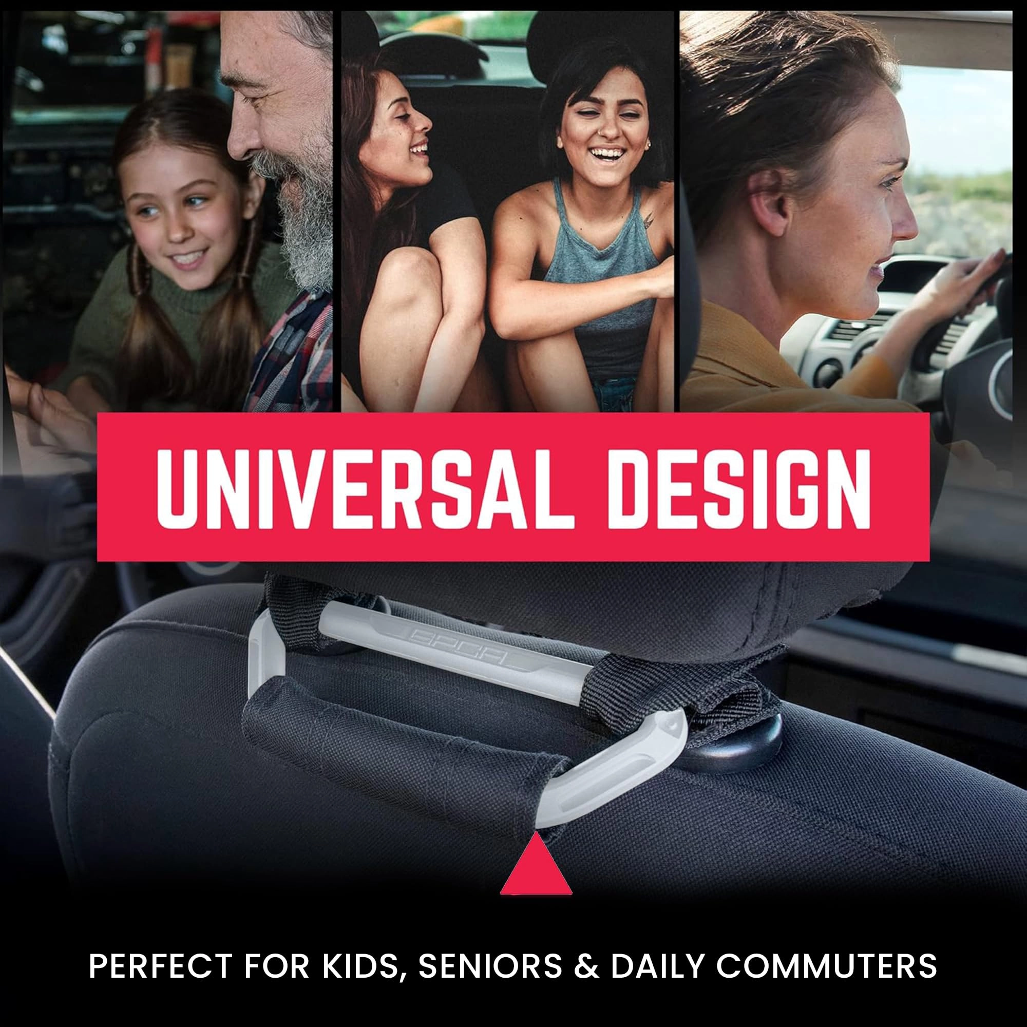 BackGrip Pro - 2-Pack Billet Silver Headrest Handle