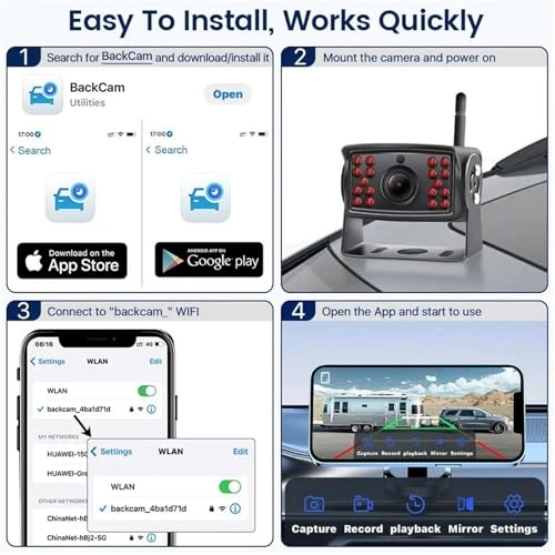 Rearview Camera DVR - Night vision Wireless HD 720P