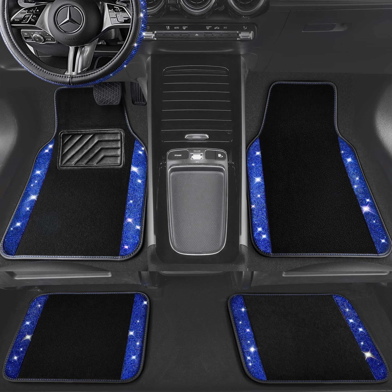 Bling Diamond Car Mats - 4.0 Count Universal Fit