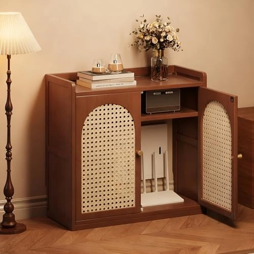 WiFi Router Cabinet - Bamboo 67x59x25cm
