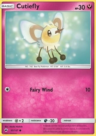 Pokémon Pokemon Cutiefly 95/147 - English + Toploader