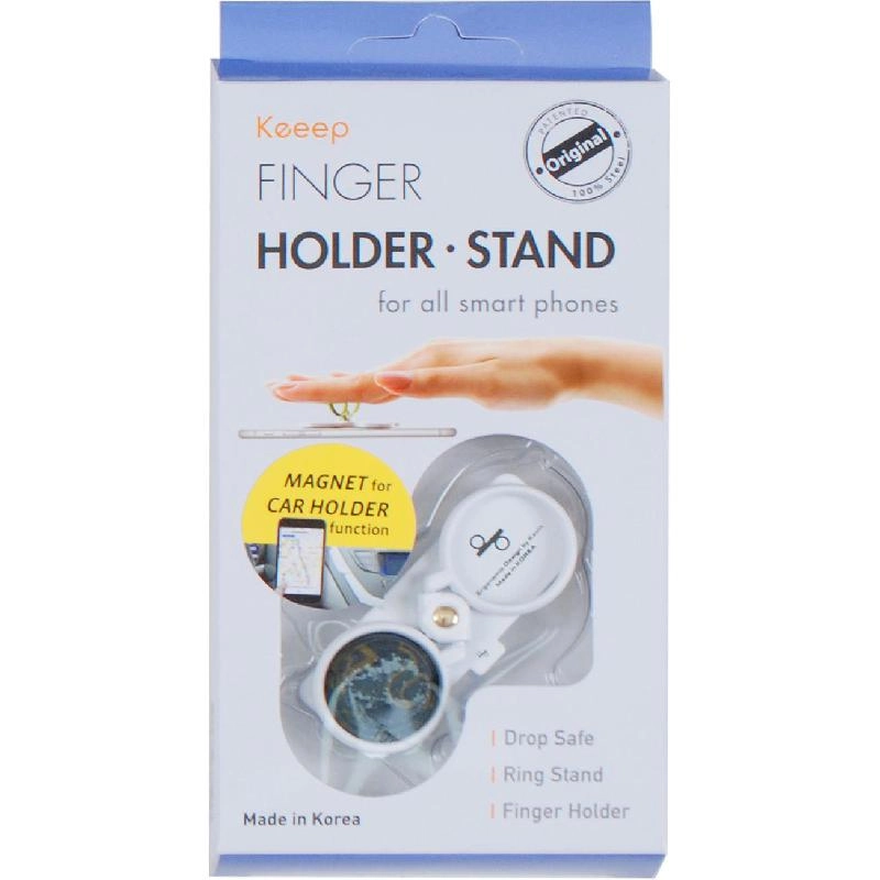 Keeep Phone Grip & Stand - White Metal Magnet