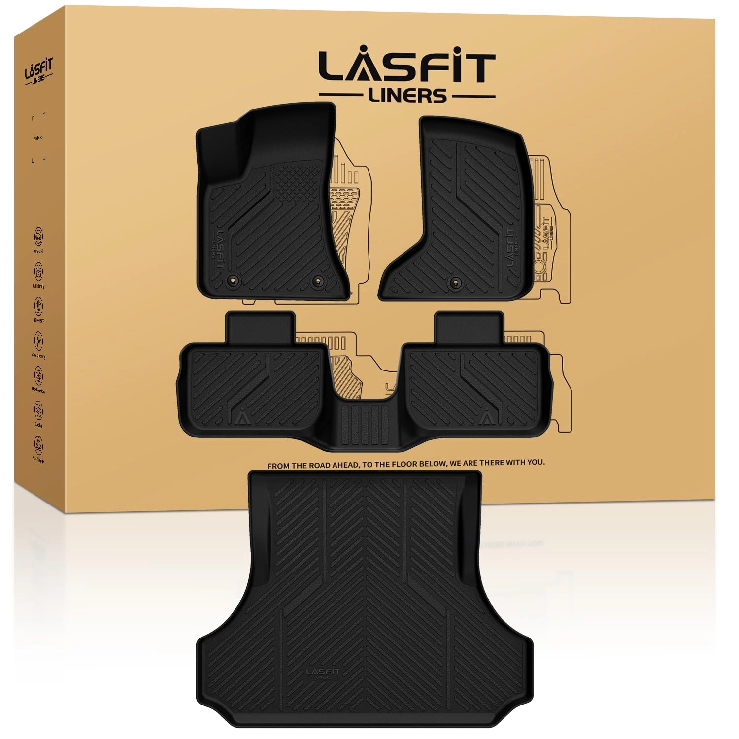LASFIT Floor Mats & Trunk Mat - Dodge Charger 2011-2023 AWD Chrysler 300 2011-2023 AWD
