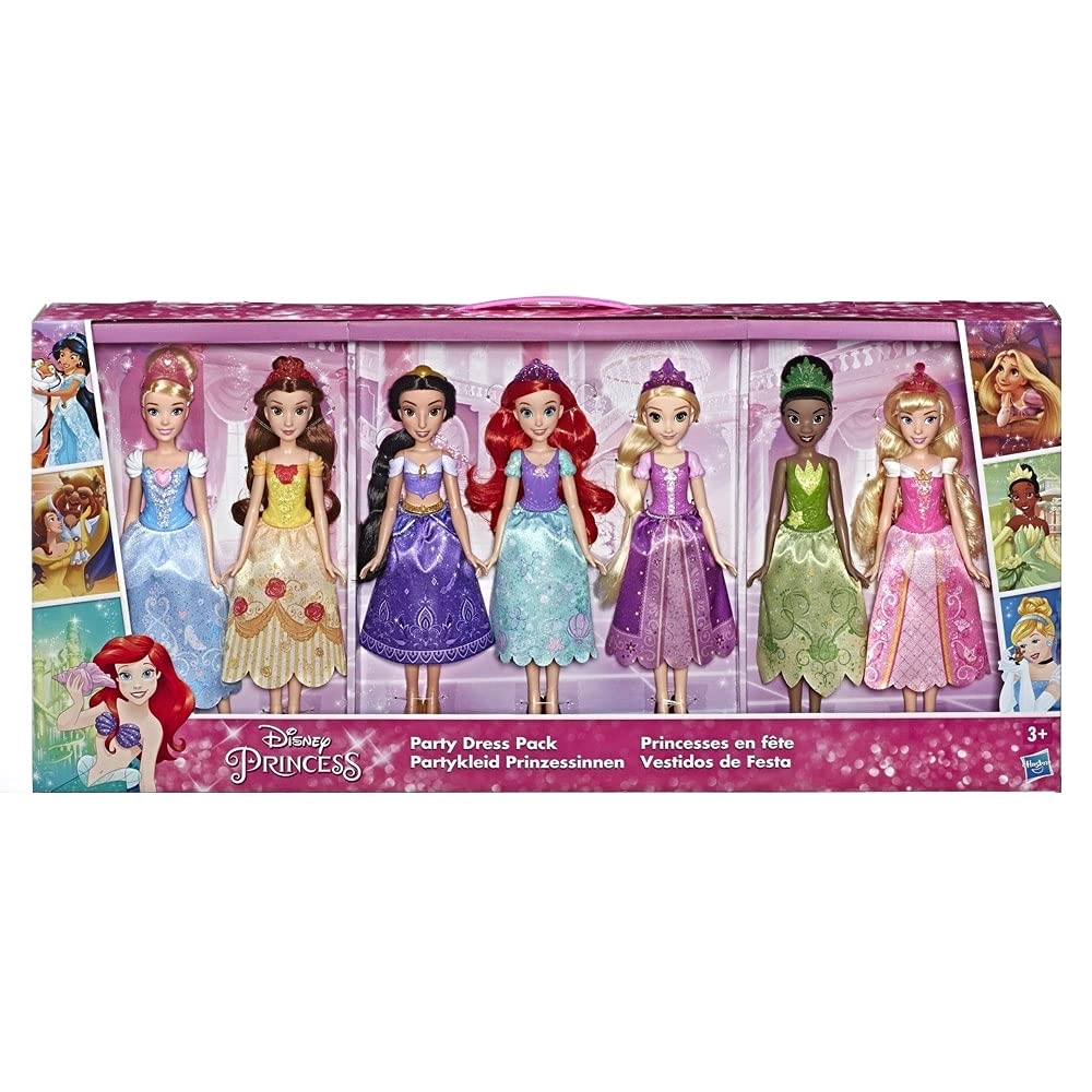 Disney Ariel Fashion Doll + Aurora Fashion Doll + Belle Fashion Doll + Cinderella Fashion Doll + Jasmine Fashion Doll + Rapunzel Fashion Doll + Tiana Fashion Doll - Ages 3+
