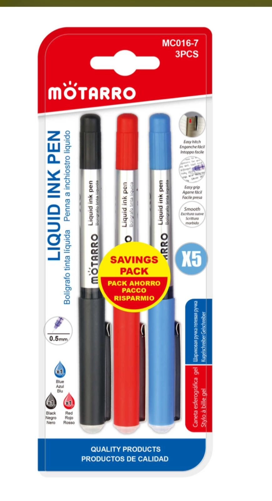 AL ARQAM LLC Liquid Ink pen X5 - 3pcs 0.5mm