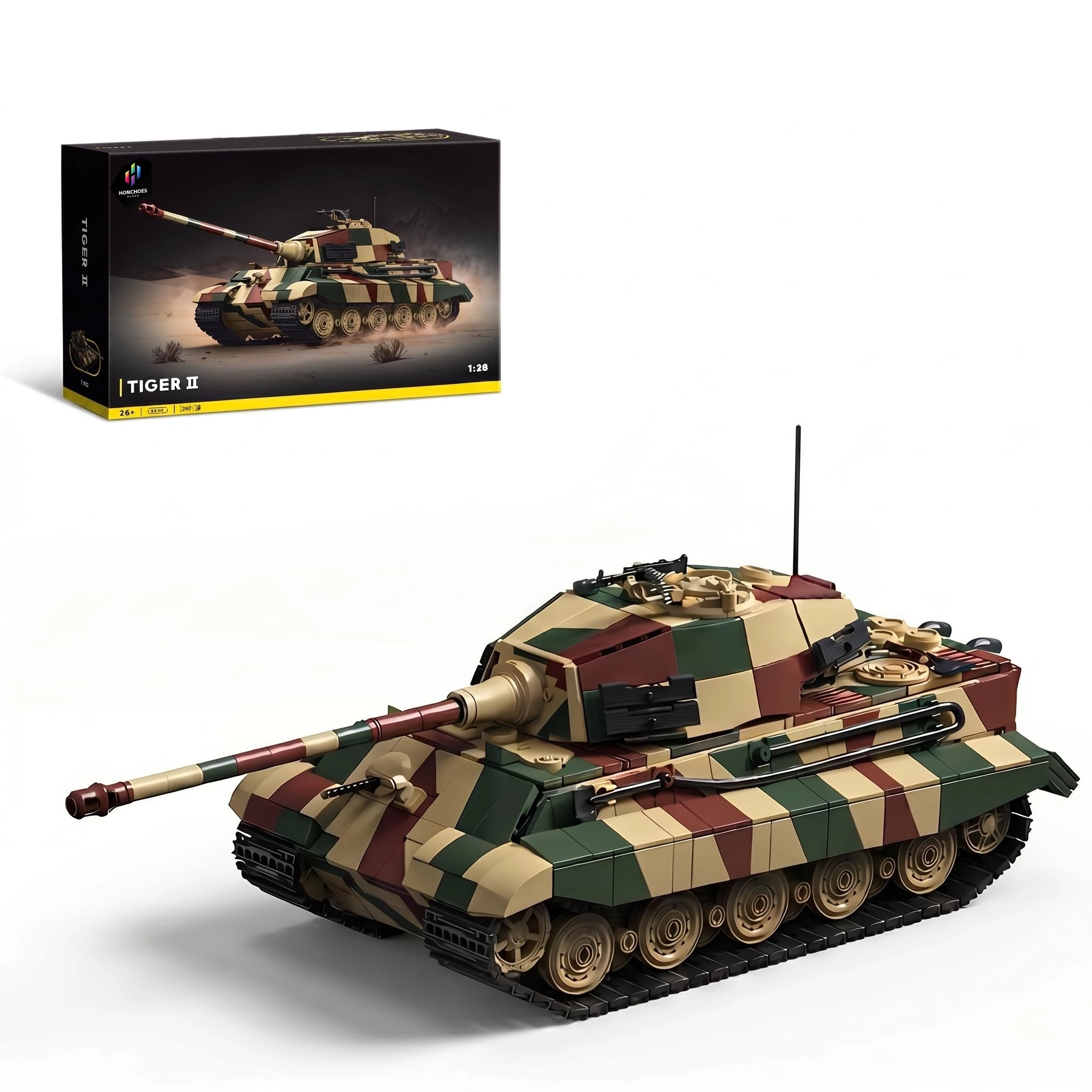 honchoes WW2 King Tiger II Tank - 1:28 ABS