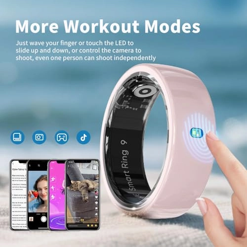 Ceramic Touch Smart Ring - Heart Rate Blood Oxygen 5ATM Waterproof