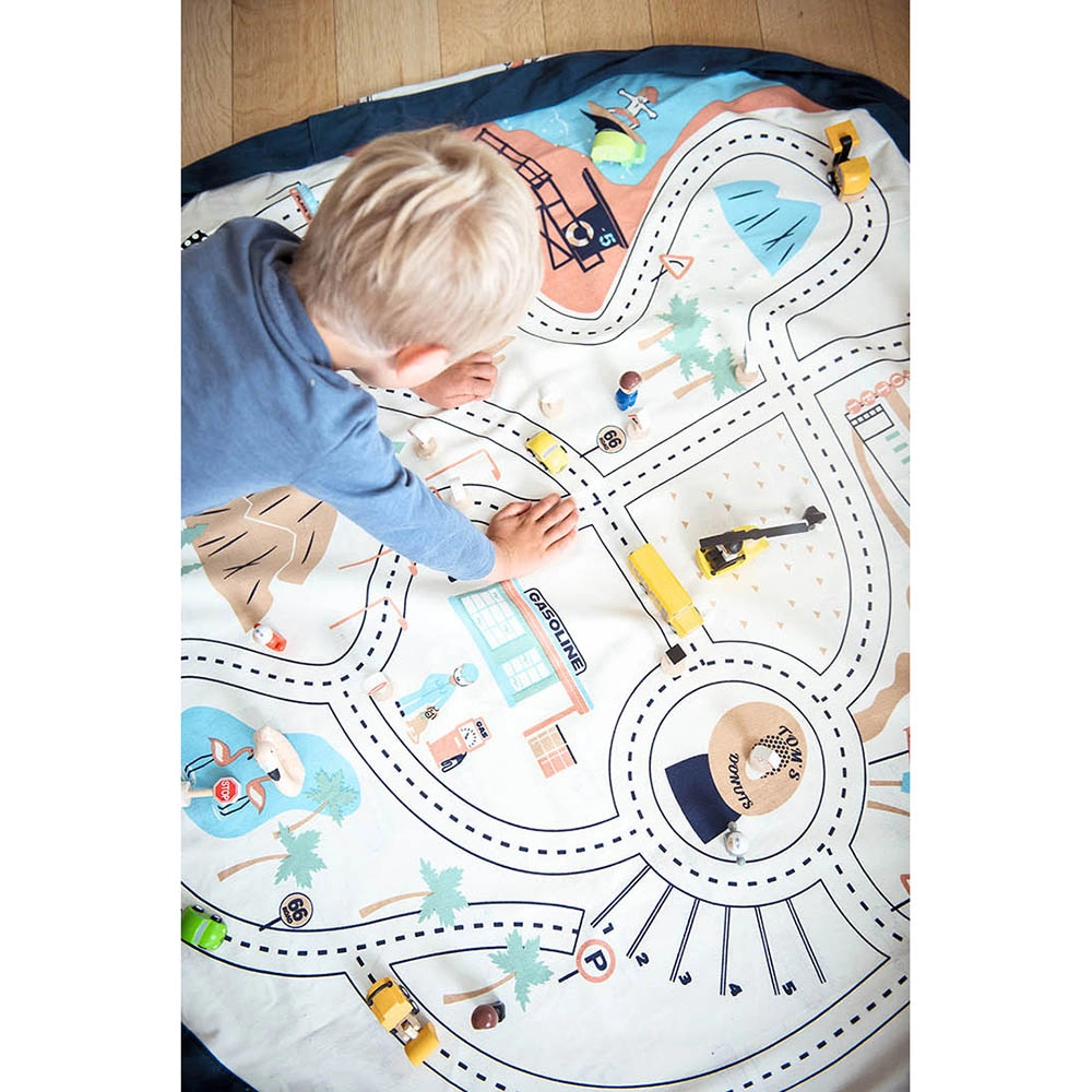 Playmat & Storage Bag - L.A. Road Map Suitable for 3 years and above