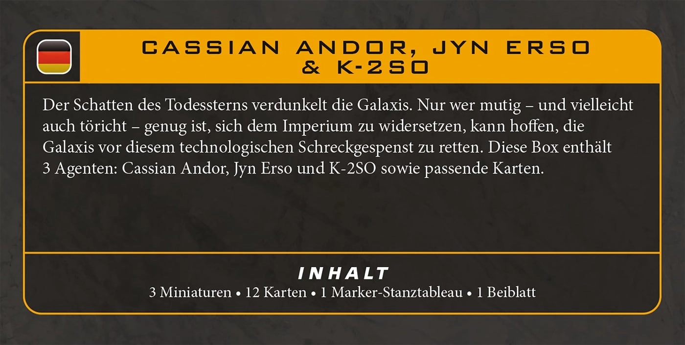 Star Wars Legion Cassian Andor Jyn Erso K2SO Unit Expansion