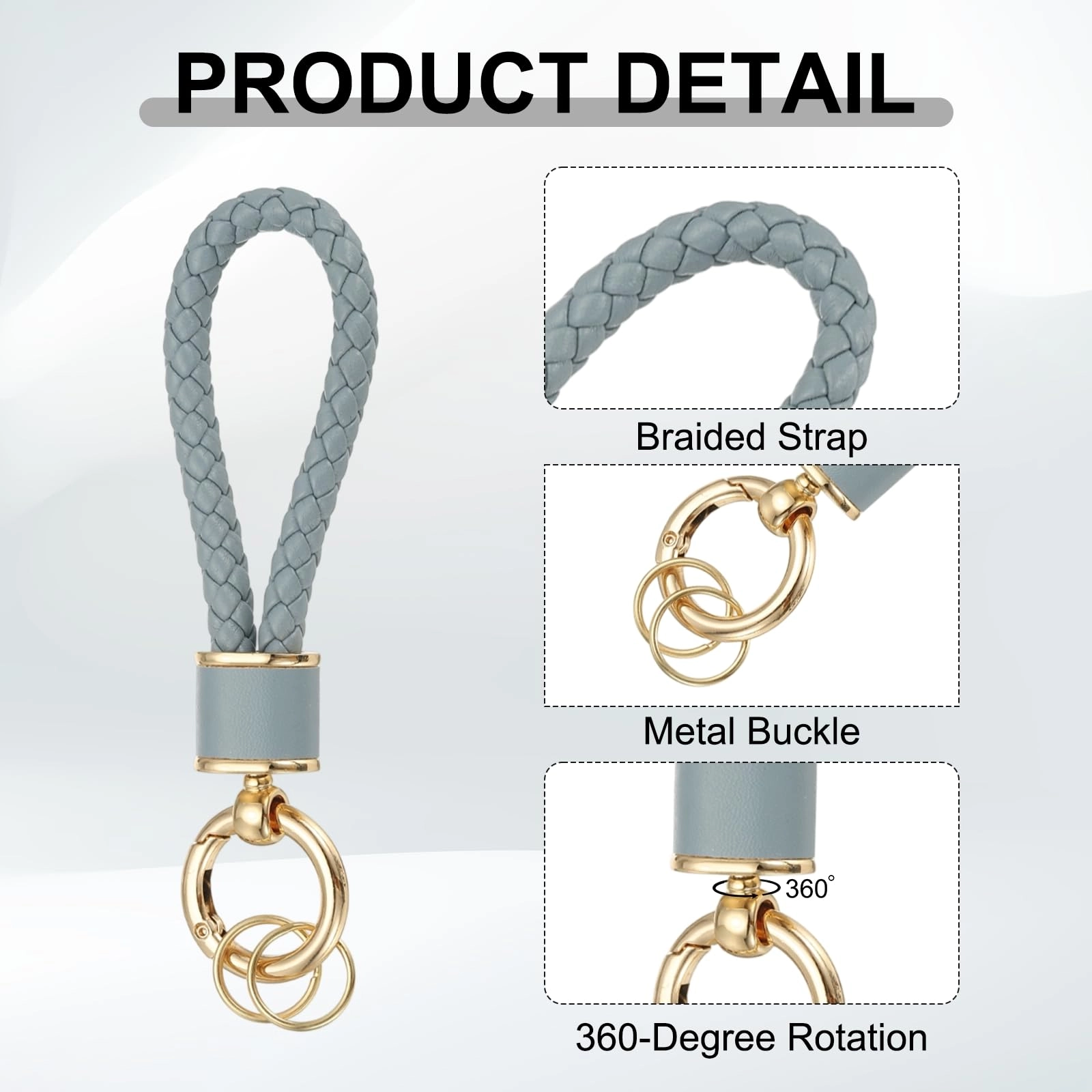 Braided Leather Keychain - Animal