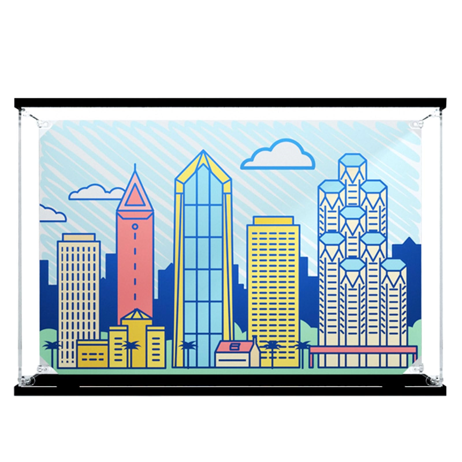 TIANQING Acrylic Display Case - for 41704 Model Dust-proof With Background+upper Light Box