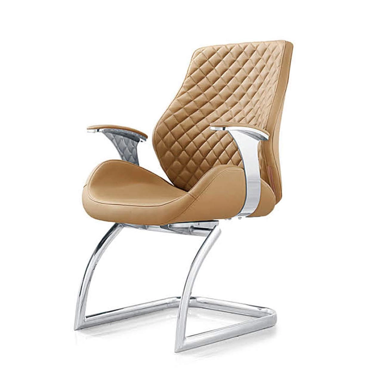 Desk Chair - PU Leather Brown High Back
