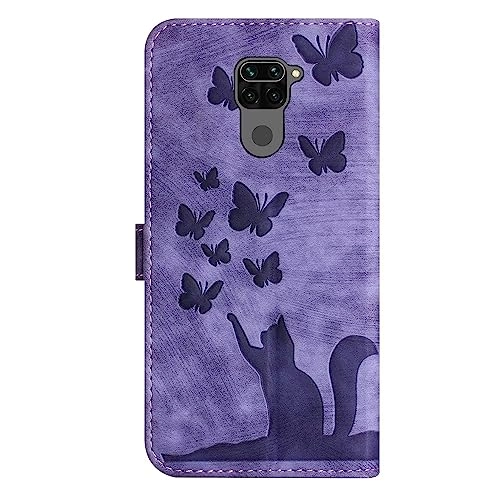 Cute Cat Case Wallet Embossed Flip Cover for Xiaomi Redmi Note 9