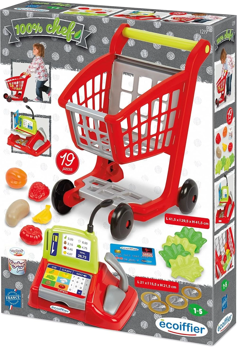 Supermarket Trolley + cash Register (sim-7600001219)