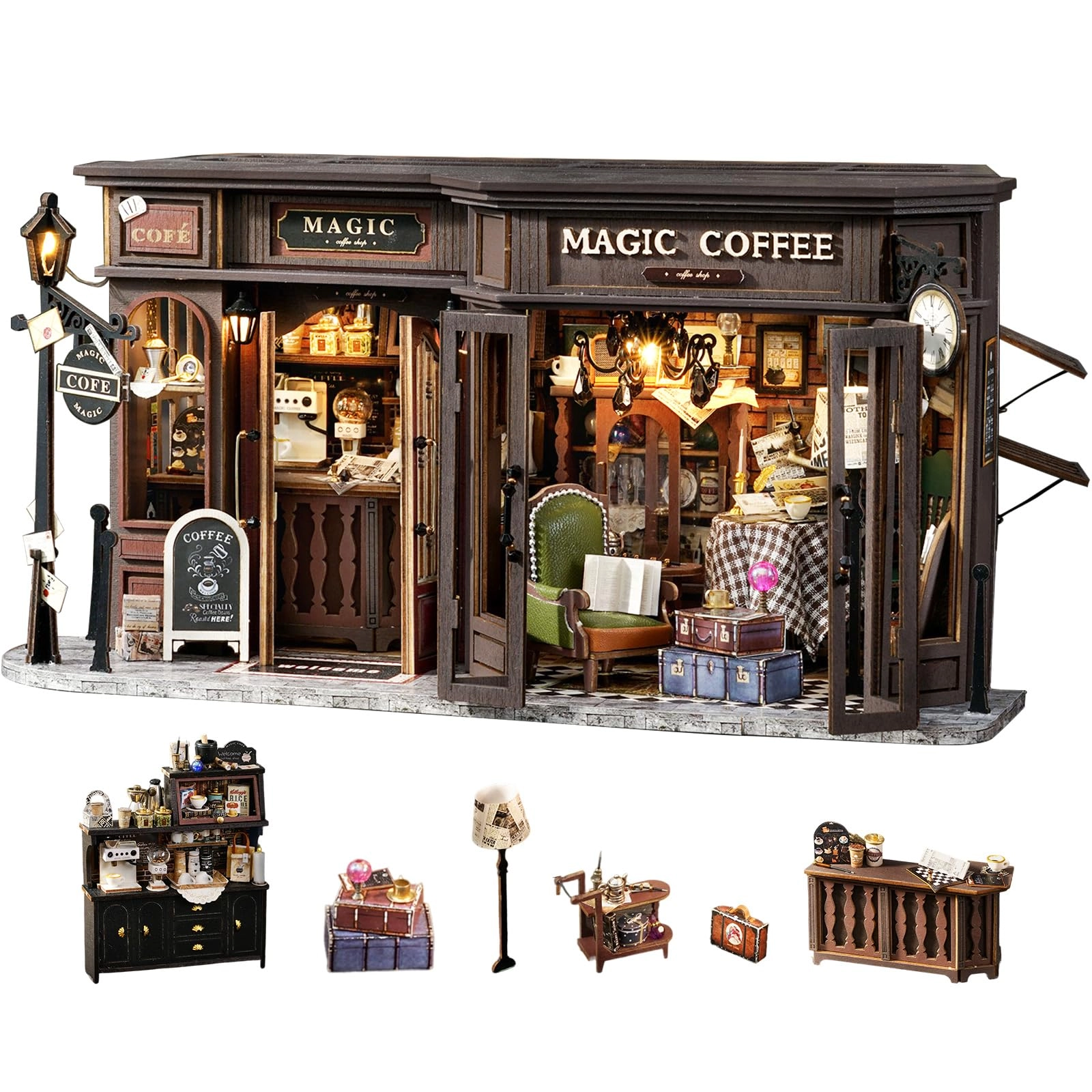 Fsolis DIY Miniature Dollhouse Kit - Magic Coffee 1:24 scale