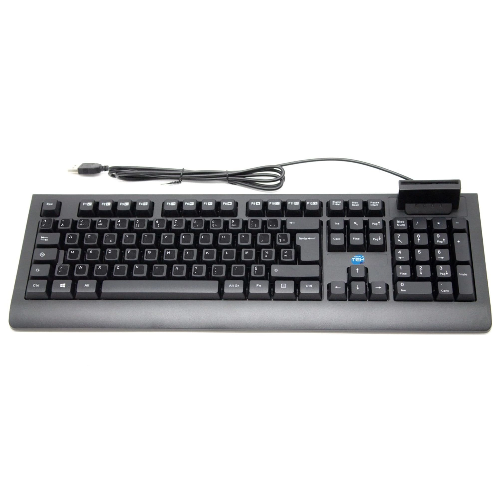 SIMPLETEK USB keyboard with integrated CNS Smart Card Reader - FR Wired
