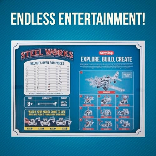 Steel Works - 10-in-1 300 pcs for ages 8+ with Tools