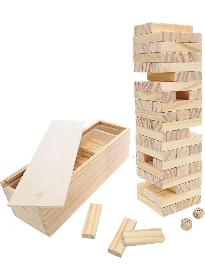 Tumble Tower - Wooden Block Stacking Party Game Includes Storage Case