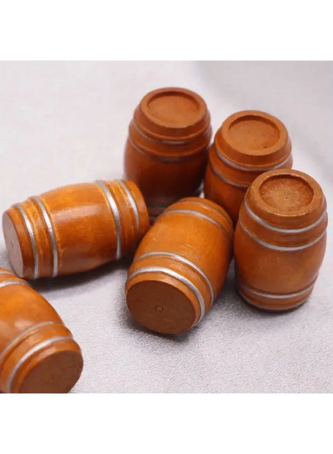 Generic Mini Wooden Doll House Barrel - 2pcs vintage