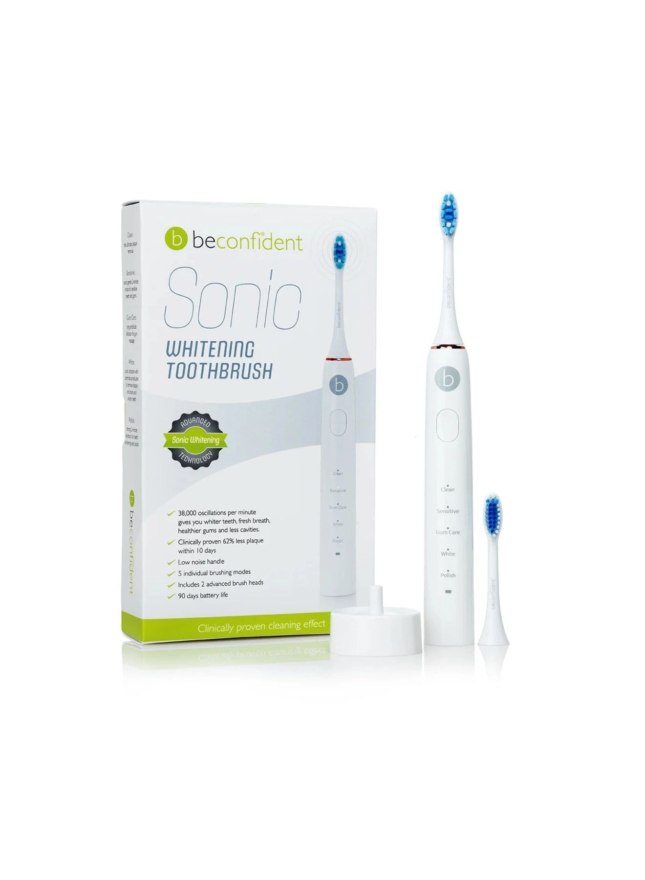 Beconfident Sonic Whitening - 38,000 vibrations 5 modes White